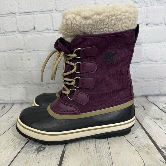 Sorel Carnival Snow Boots Women Size 6 Purple Winter Waterproof Insulated Shoes - Picture 3 of 15